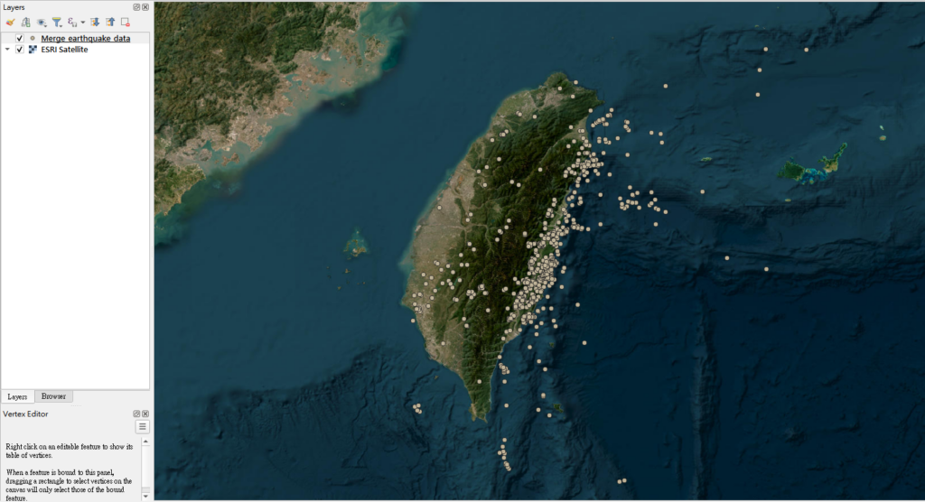 成功導入地震資料