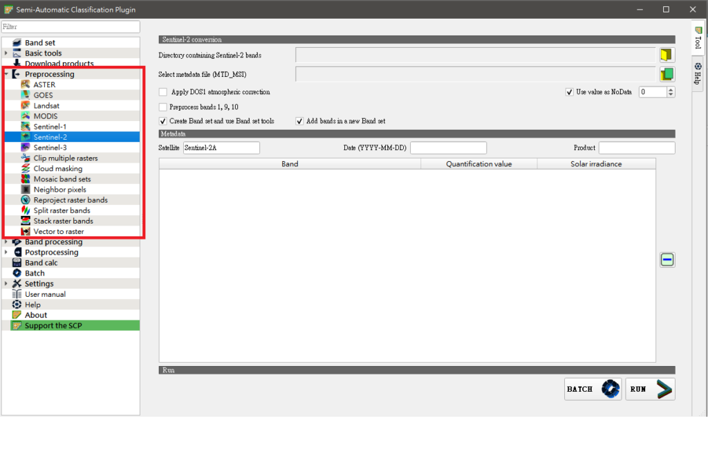 Semi-Automatic Classification Plugin