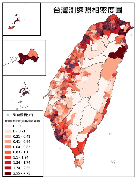 全台測速照相密度地圖